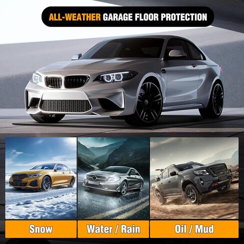 Nilight Garage Containment Mat 7'9" x 18' PVC Garage Floor Mat with 1.4" Raised Foam Edge Waterproof Heavy Duty Garage Parking Mat for Cars SUVs Sedans in Kuwait