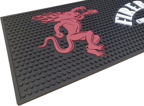 Fireball Cinnamon Whisky Extra Large Bar Mat - Rectangular, 8" x 1'8", Black, Letter Print in Kuwait