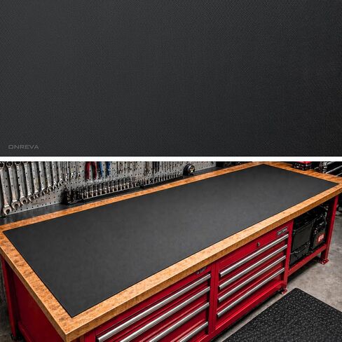 ONREVA Workbench Mat 18X46 Inches, 5mm Thick EVA Rubber Work Mat, Protect Your Work Bench Top, Heavy Duty Non-Slip Pad for Tool Box Top, Table, Tool Station Cover Liner Matt 46"X18" in Kuwait