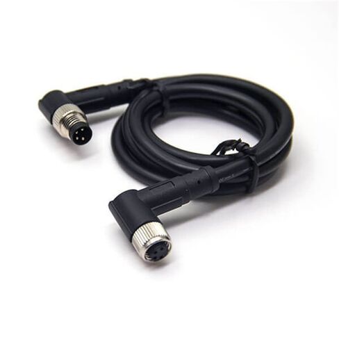 كابل موصل M8 8 دبوس ذكر إلى أنثى الزاوية اليمنى A Code Cordset برغي التوصيل M8 Conector 26AWG كابل كهربائي صناعي غير محمي مزدوج الأطراف مقاوم للماء IP67 (كود 8 دبوس 1 متر/3.3 قدم كابل) in Kuwait