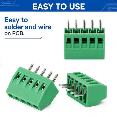 52PCS 2.54mm 0.1 "الملعب PCB جبل المسمار محطة كتلة موصل 2P 3P 4P محطات 150V 6A متوافق 26-18AWG كابل لمشاريع الالكترونيات المنزلية in Kuwait