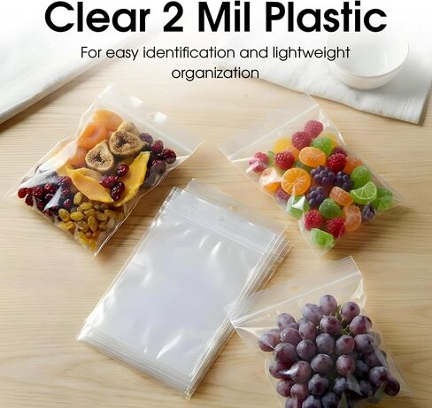Spartan Industrial - 5" X 5" Square Zip Bags With Hang Hole for Displays (100 Count) - 2 Mil Plastic Resealable Bags for Storage and Packaging in Kuwait
