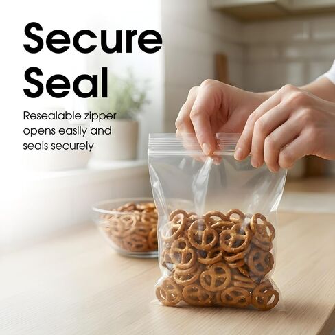Spartan Industrial - 5" X 5" Square Zip Bags With Hang Hole for Displays (100 Count) - 2 Mil Plastic Resealable Bags for Storage and Packaging in Kuwait