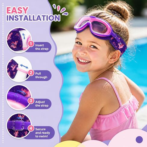 2-Pack Axolotl Kids Swim Goggles with Soft Fabric Strap — Anti-Fog, Comfortable Fit for Young Swimmers in Kuwait