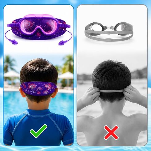 2-Pack Axolotl Kids Swim Goggles with Soft Fabric Strap — Anti-Fog, Comfortable Fit for Young Swimmers in Kuwait