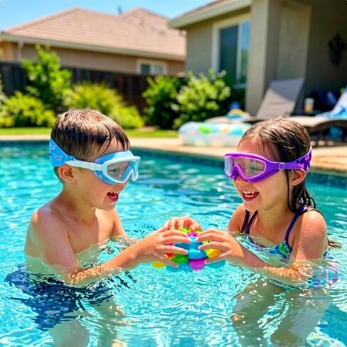 2-Pack Axolotl Kids Swim Goggles with Soft Fabric Strap — Anti-Fog, Comfortable Fit for Young Swimmers in Kuwait