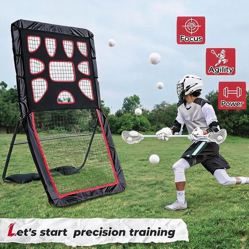 Garvee 6x4FT البيسبول والكرة اللينة رمي وRebounder - الملعب الخلفي صافي مع 3 مناطق الهدف، 4x7FT الثقيلة لاكروس Rebounder صافي ث / زوايا قابلة للتعديل in Kuwait