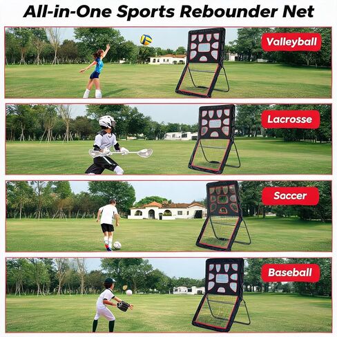 Garvee 6x4FT البيسبول والكرة اللينة رمي وRebounder - الملعب الخلفي صافي مع 3 مناطق الهدف، 4x7FT الثقيلة لاكروس Rebounder صافي ث / زوايا قابلة للتعديل in Kuwait