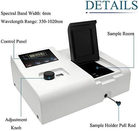 Visible Spectrophotometer 721 Spectrometer Light Meter Laboratory Light Analyzer Wavelength: 350-1020nm Spectral in Kuwait
