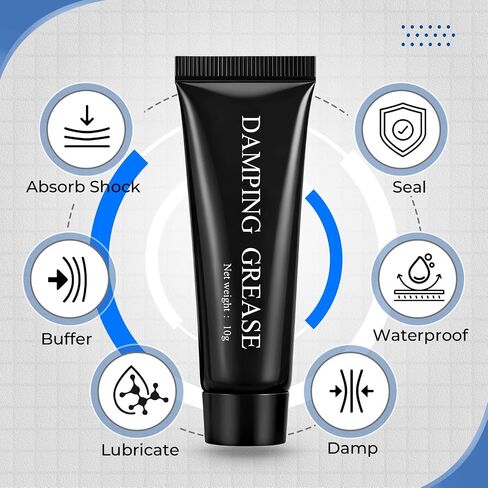 Conelist 4 Pack 10g Synthetic Damping Grease, High Viscosity Lubricant Grease Tube for Toilet Lid Hinges, Washing Machine Drum Bearings, Door Slides, Telescopic Rods in Kuwait