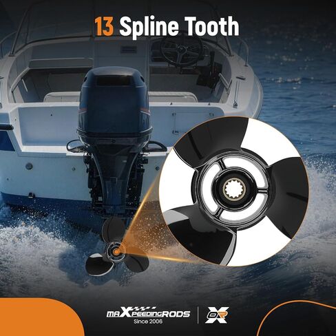 مروحة قارب من الألومنيوم maxpeedingrods 9 1/4 X 10 (13 سنًا) لـ BRP Johnson Evinrude OMC Stern Drive 8-15HP، 3 شفرات RH، الأجزاء رقم # 778772 174950 in Kuwait