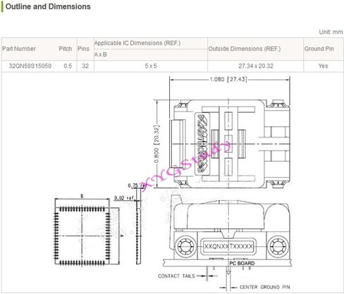 QFN32 إلى DIP32 32QN50S15050 MLF32 MLP32 QFN 5x5 ملم الملعب 0.5 Plastronics IC MCU اختبار المقبس مبرمج محول @ XYG in Kuwait