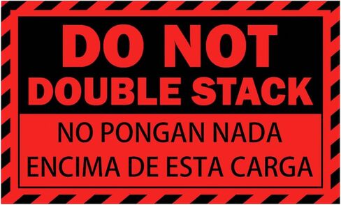 Do Not Double Stack Labels, 5x3 Inch Bilingual Warning Stickers, Self-Adhesive Durable Warehouse Shipping Pallet Load Safety Signs, No Pongan Nada Encima De Esta Carga, for Logistics, Freight, Storage, Cargo Handling (Pack of 100) in Kuwait