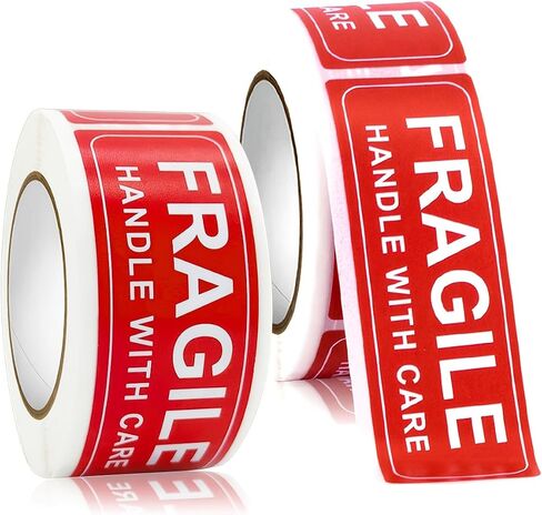 150PCS Fragile Handle with Care Labels - High-Visibility Self-Adhesive Stickers for Shipping & Moving in Kuwait