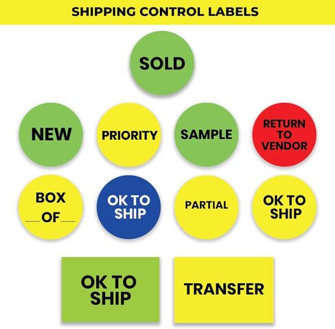 StickerJet Partial – OSHA Shipping Control Roll Labels – 2" Circle Labels – 500 Qty/Roll – Paper, Easy Peel and Stick, Strong Adhesive, Made in USA in Kuwait