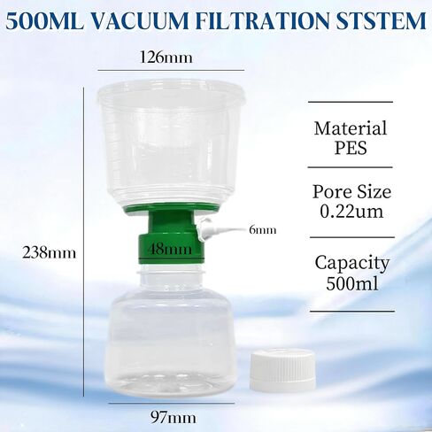 500ml Sterile Disposable Vacuum Filter Units with 0.22um PES Membrane(1PCS) in Kuwait