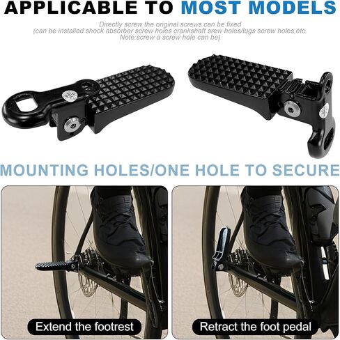 1 Pair Bike Rear Pedals Mini Folding Bike Foot Pegs Stable Bicycle Rear Pedals for Mountain Bike Electric Bike in Kuwait
