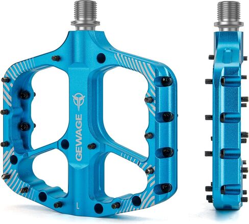 Mountain Bike Pedals -Bicycle Flat Pedals Aluminum 9/16" Sealed Bearing -Wide Platform for Road Mountain Gravel BMX MTB Bike Ideal for Downhill & Trail in Kuwait