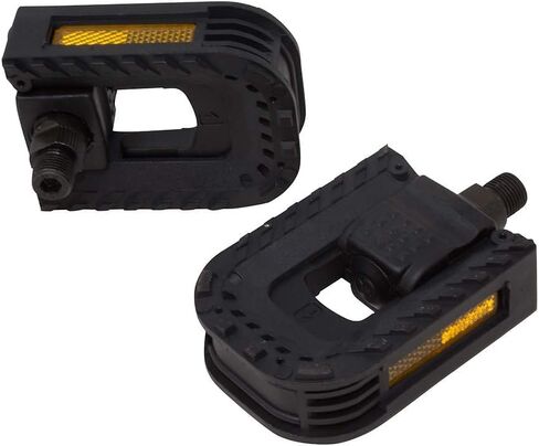 PRO+ Foldable Bicycle Pedals PVC Black 1/2" 9/16" Bike Pedals Nylon Cage Boron Steel Axle Folding Bike Pedals with Reflectors MTB BMX Commuter Travel Pedals in Kuwait