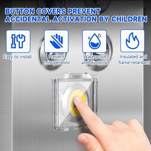 2 PCS Power Push Button Switch Cover, 55mm PC Power Button Cover with Double-Sided Design for PC, Computer, Desktop, Industrial Powers Switches, Control Panels, Elevators or Sockets in Kuwait