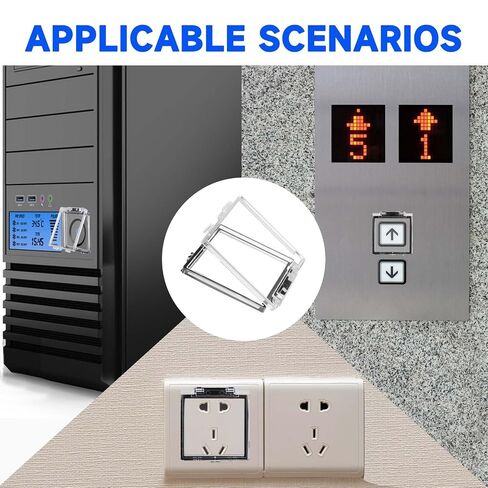 2 PCS Power Push Button Switch Cover, 55mm PC Power Button Cover with Double-Sided Design for PC, Computer, Desktop, Industrial Powers Switches, Control Panels, Elevators or Sockets in Kuwait