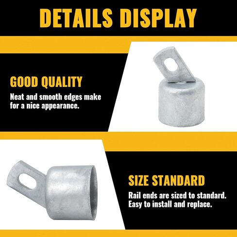 VIVIDA 1-5/8" Top Rail End for Chain Link Fence, Rail End Cap for 1-5/8" OD Pipe, Galvanized Steel, 4 PCS in Kuwait