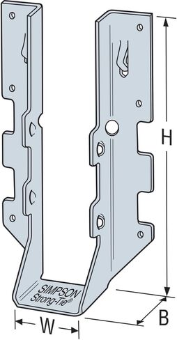 Simpson Strong-Tie LUS28 Light Face-Mount Joist Hanger - Wood Construction Connectors, 18 Gauge Galvanized Steel Brackets, Hurricane Rafter Ties, 2x8, 50 Per Pack in Kuwait