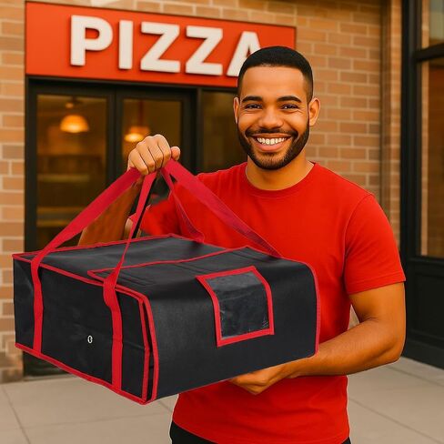 Premium Upgraded Thermal Pizza Bag 20"x20"x8" - Heavy-Duty Heat Preservation for Delivery Drivers, Caterers & Household, Foldable & Leakproof Food Carrier in Kuwait