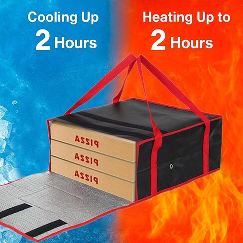 Premium Upgraded Thermal Pizza Bag 20"x20"x8" - Heavy-Duty Heat Preservation for Delivery Drivers, Caterers & Household, Foldable & Leakproof Food Carrier in Kuwait