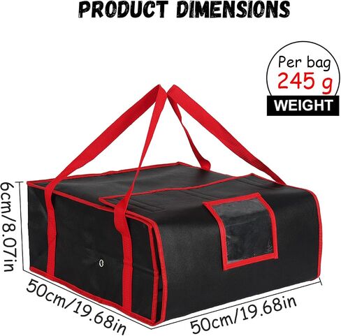 Premium Upgraded Thermal Pizza Bag 20"x20"x8" - Heavy-Duty Heat Preservation for Delivery Drivers, Caterers & Household, Foldable & Leakproof Food Carrier in Kuwait