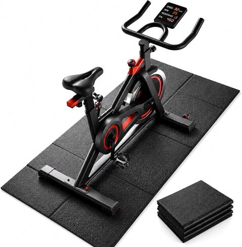Foldable Walking Pad Mat, High-Density PVC Treadmill Mat for Hardwood Floors & Carpet, 55" x 24" Space-Saving Exercise Equipment Mat for Under Desk Bike, Elliptical & Home Gym,Black in Kuwait