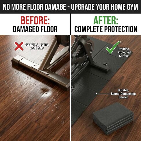 Foldable Walking Pad Mat, High-Density PVC Treadmill Mat for Hardwood Floors & Carpet, 55" x 24" Space-Saving Exercise Equipment Mat for Under Desk Bike, Elliptical & Home Gym,Black in Kuwait