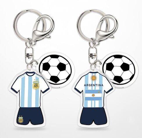 2 PCS Soccer Keychain for 2026 World Cup, Double-Sided Football Fan Gift & Souvenir,World Cup Pride Accessory in Kuwait