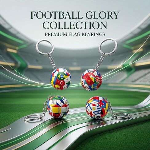 4PCS 2026 World Cup Soccer Ball Keychain, Mini 3D National Flag Football Charms with Durable Metal Rings, Sports Fan Accessories,Perfect Party Favors Gifts for Kids Men Women Backpack Decor in Kuwait