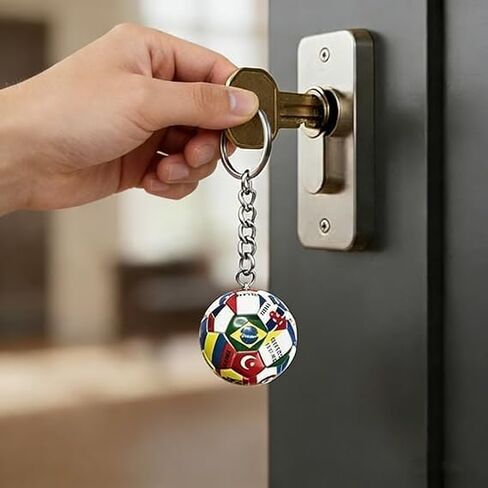 4PCS 2026 World Cup Soccer Ball Keychain, Mini 3D National Flag Football Charms with Durable Metal Rings, Sports Fan Accessories,Perfect Party Favors Gifts for Kids Men Women Backpack Decor in Kuwait