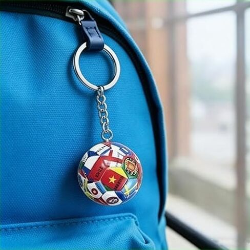 4PCS 2026 World Cup Soccer Ball Keychain, Mini 3D National Flag Football Charms with Durable Metal Rings, Sports Fan Accessories,Perfect Party Favors Gifts for Kids Men Women Backpack Decor in Kuwait