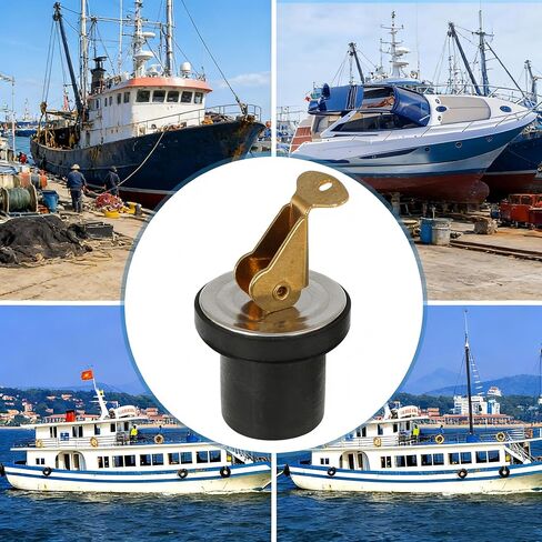 2 Pcs Snap Handle Brass Boat Drain Plug – 3/4 Inch Brass Boat Drain Plug with Snap Handle for Fishing Rowing Vessels (3/8inch) (5/8 Inch) in Kuwait