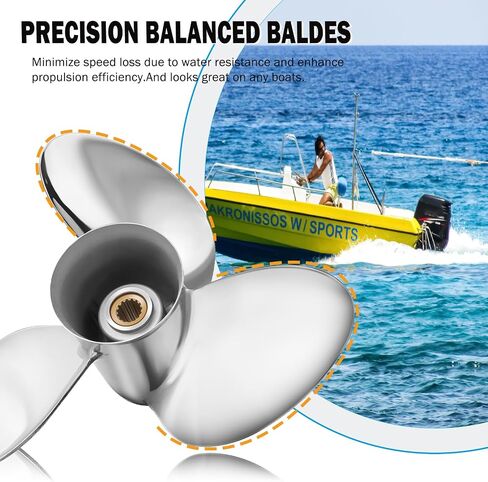 Upgrade 16 X 18 1/2 OEM 990C0-00810-185 Stainless Steel Boat Propeller Fit Suzuki Outboard Engines DT/DF150/175/200/225HP DF250/300HP 16x18.5'Pitch Prop 15 Spline Tooth 3 Blades RH in Saudi Arabia