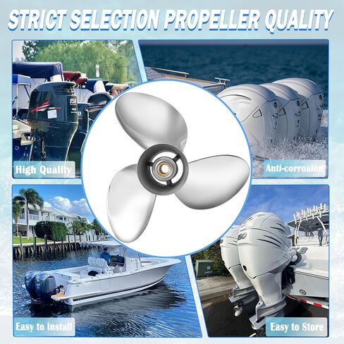 Upgrade 16 X 18 1/2 OEM 990C0-00810-185 Stainless Steel Boat Propeller Fit Suzuki Outboard Engines DT/DF150/175/200/225HP DF250/300HP 16x18.5'Pitch Prop 15 Spline Tooth 3 Blades RH in Saudi Arabia