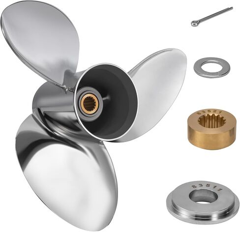 Upgrade 16 X 18 1/2 OEM 990C0-00810-185 Stainless Steel Boat Propeller Fit Suzuki Outboard Engines DT/DF150/175/200/225HP DF250/300HP 16x18.5'Pitch Prop 15 Spline Tooth 3 Blades RH in Saudi Arabia