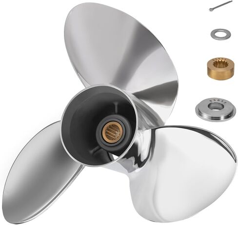 Upgrade 16 X 18 1/2 OEM 990C0-00810-185 Stainless Steel Boat Propeller Fit Suzuki Outboard Engines DT/DF150/175/200/225HP DF250/300HP 16x18.5'Pitch Prop 15 Spline Tooth 3 Blades RH in Saudi Arabia
