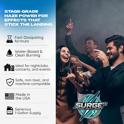 SurgeFX Aura Whisper سائل ضباب مائي سريع التبديد، 1 جالون - عصير ضباب خفيف للمسرح والصور والليزر in Kuwait
