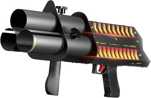 SHEHDS Electric Confetti Launcher with LED RGB Effects, 20–26 ft Shooting Distance for Stage, DJ, Concert, Party & Events (Confetti Paper Not Included) - Three Holes in Kuwait
