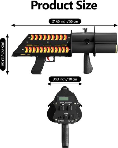 SHEHDS Electric Confetti Launcher with LED RGB Effects, 20–26 ft Shooting Distance for Stage, DJ, Concert, Party & Events (Confetti Paper Not Included) - Three Holes in Kuwait