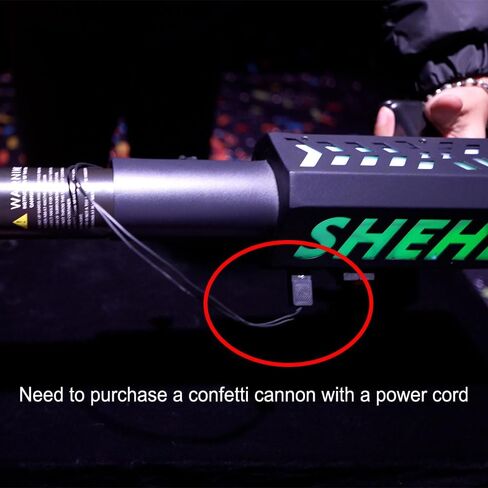 SHEHDS Electric Confetti Launcher with LED RGB Effects, 20–26 ft Shooting Distance for Stage, DJ, Concert, Party & Events (Confetti Paper Not Included) - Three Holes in Kuwait