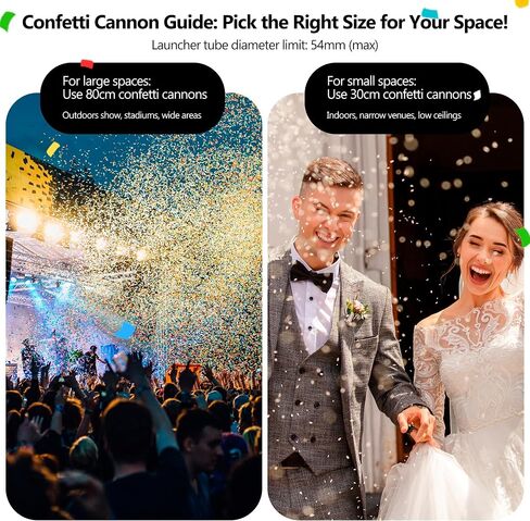 SHEHDS Electric Confetti Launcher with LED RGB Effects, 20–26 ft Shooting Distance for Stage, DJ, Concert, Party & Events (Confetti Paper Not Included) - Three Holes in Kuwait