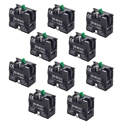 10-Pack 1NO Contact Block for 22mm Push Button Compatible with ZB2-BE101C, AC-15 240V 3A Screw Terminal Auxiliary Module in Kuwait