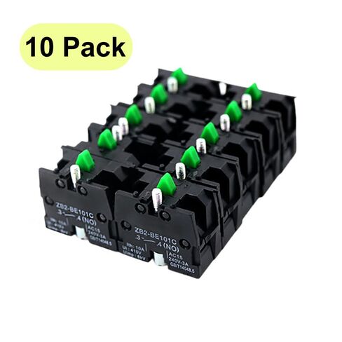 10-Pack 1NO Contact Block for 22mm Push Button Compatible with ZB2-BE101C, AC-15 240V 3A Screw Terminal Auxiliary Module in Kuwait
