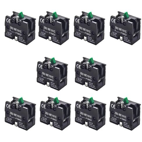10-Pack 1NO Contact Block for 22mm Push Button Compatible with ZB2-BE101C, AC-15 240V 3A Screw Terminal Auxiliary Module in Kuwait