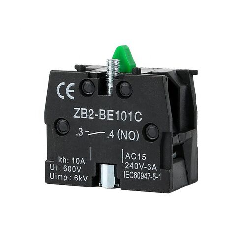 10-Pack 1NO Contact Block for 22mm Push Button Compatible with ZB2-BE101C, AC-15 240V 3A Screw Terminal Auxiliary Module in Kuwait